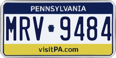 PA license plate MRV9484