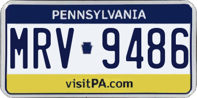 PA license plate MRV9486