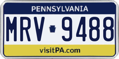 PA license plate MRV9488