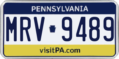 PA license plate MRV9489