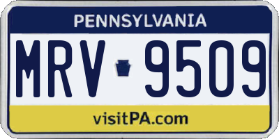 PA license plate MRV9509