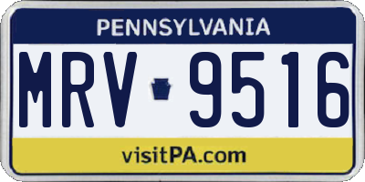 PA license plate MRV9516