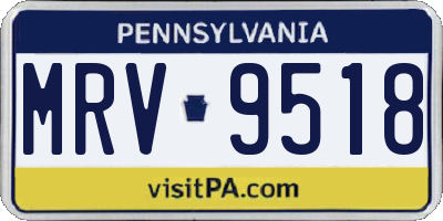 PA license plate MRV9518