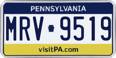 PA license plate MRV9519