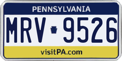 PA license plate MRV9526