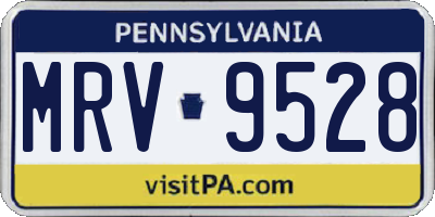 PA license plate MRV9528