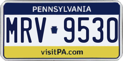 PA license plate MRV9530