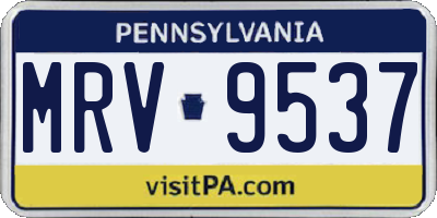 PA license plate MRV9537