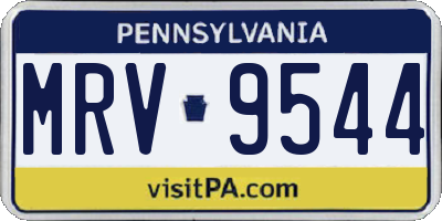 PA license plate MRV9544