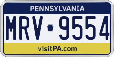 PA license plate MRV9554