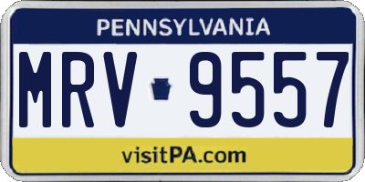 PA license plate MRV9557