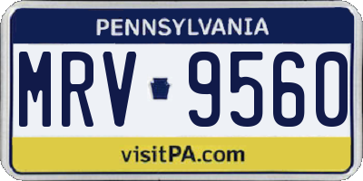 PA license plate MRV9560