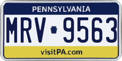 PA license plate MRV9563