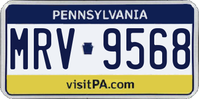 PA license plate MRV9568