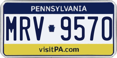 PA license plate MRV9570