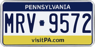 PA license plate MRV9572