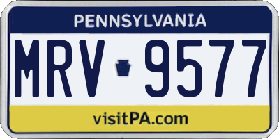PA license plate MRV9577