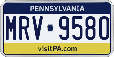 PA license plate MRV9580