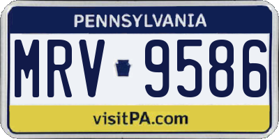 PA license plate MRV9586
