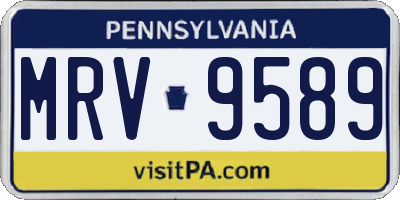 PA license plate MRV9589