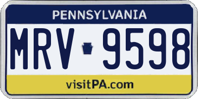 PA license plate MRV9598