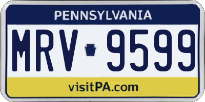 PA license plate MRV9599