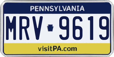 PA license plate MRV9619