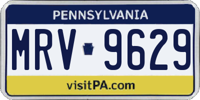 PA license plate MRV9629