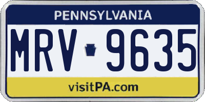 PA license plate MRV9635