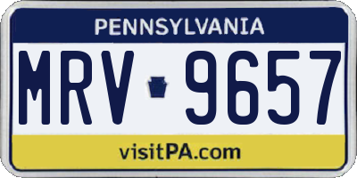 PA license plate MRV9657