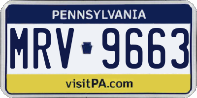 PA license plate MRV9663