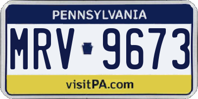 PA license plate MRV9673