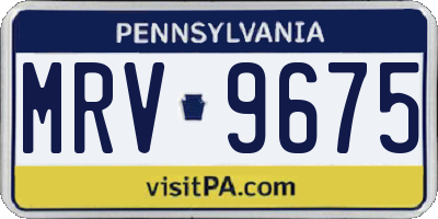 PA license plate MRV9675