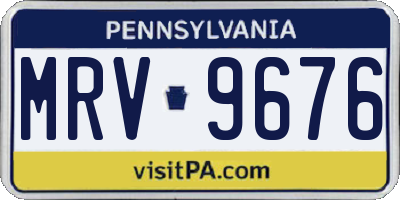 PA license plate MRV9676