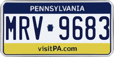 PA license plate MRV9683