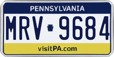 PA license plate MRV9684
