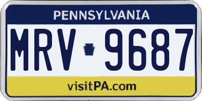 PA license plate MRV9687