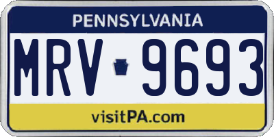 PA license plate MRV9693