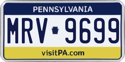 PA license plate MRV9699