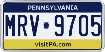 PA license plate MRV9705