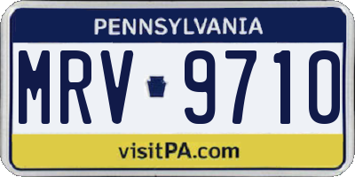 PA license plate MRV9710