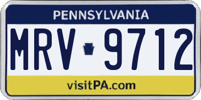 PA license plate MRV9712