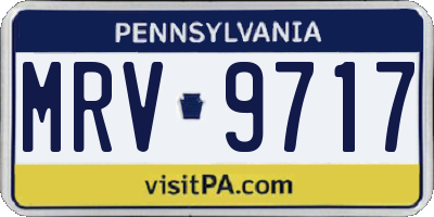 PA license plate MRV9717