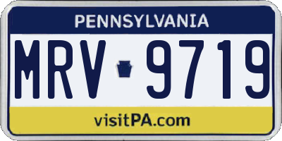 PA license plate MRV9719