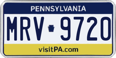 PA license plate MRV9720