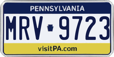 PA license plate MRV9723