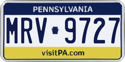 PA license plate MRV9727