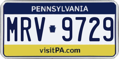 PA license plate MRV9729