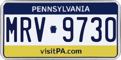 PA license plate MRV9730