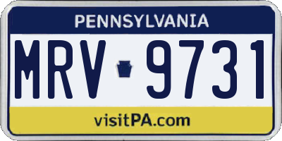 PA license plate MRV9731